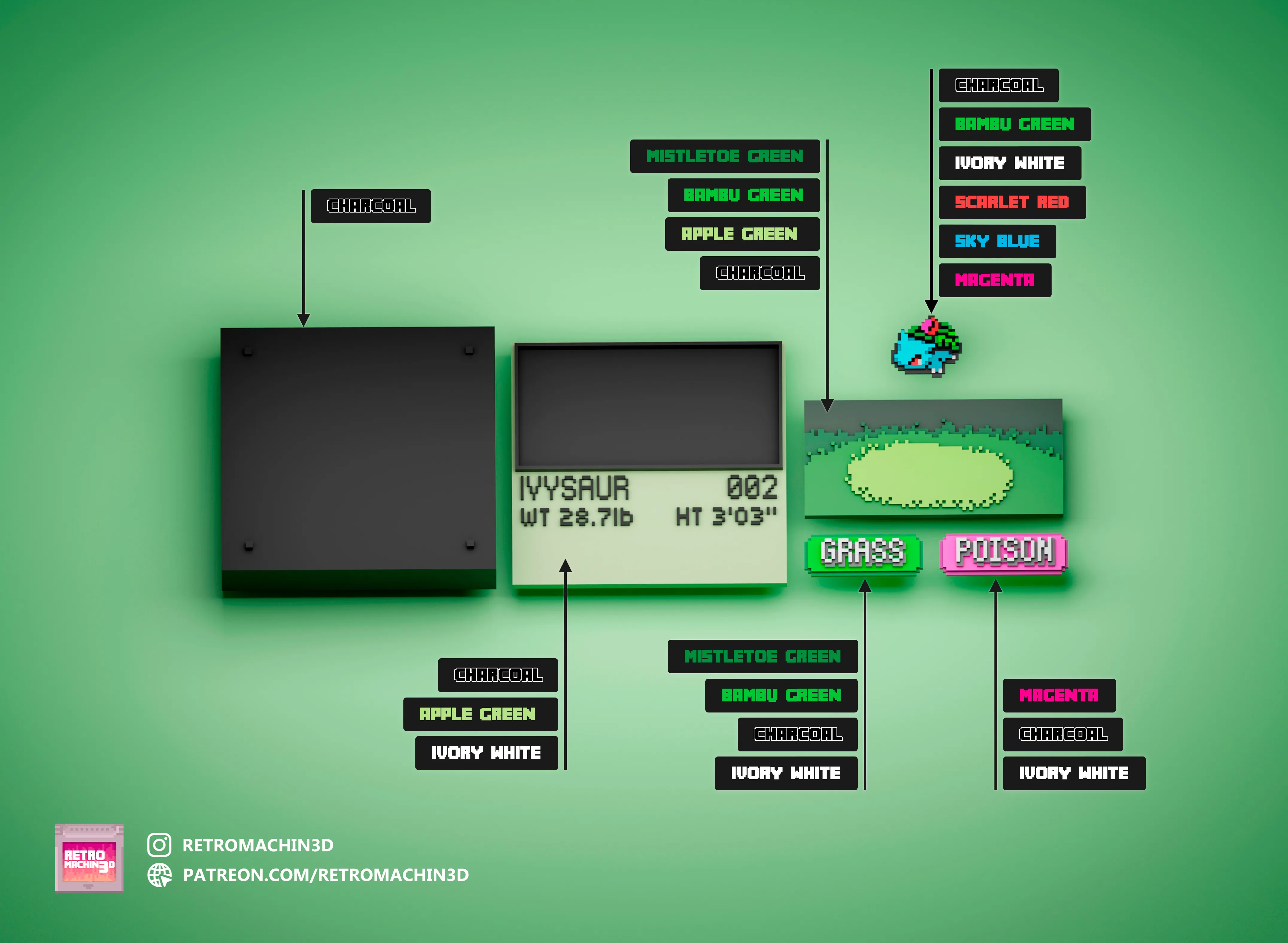 Ivysaur color reference