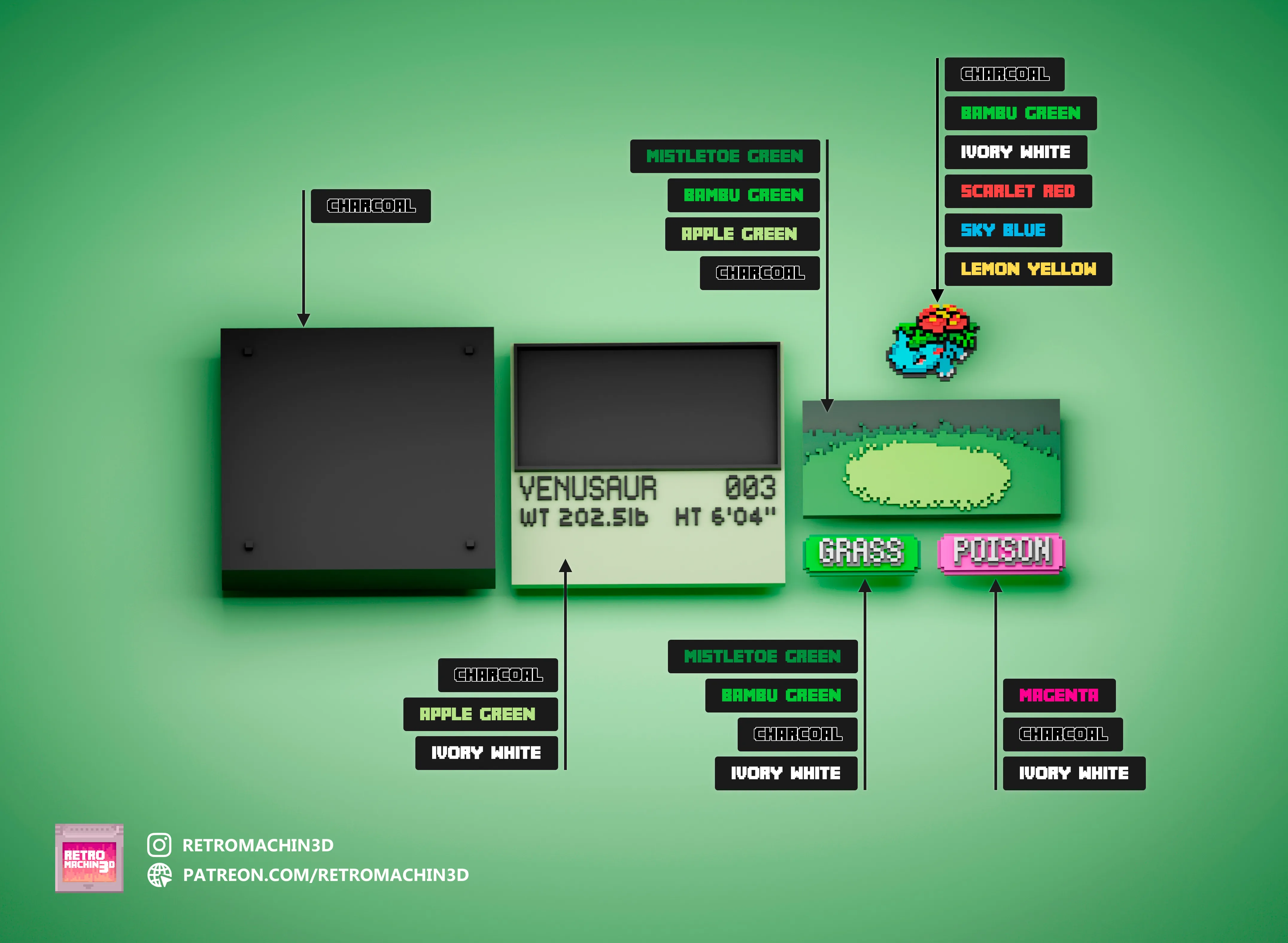 Venusaur color reference
