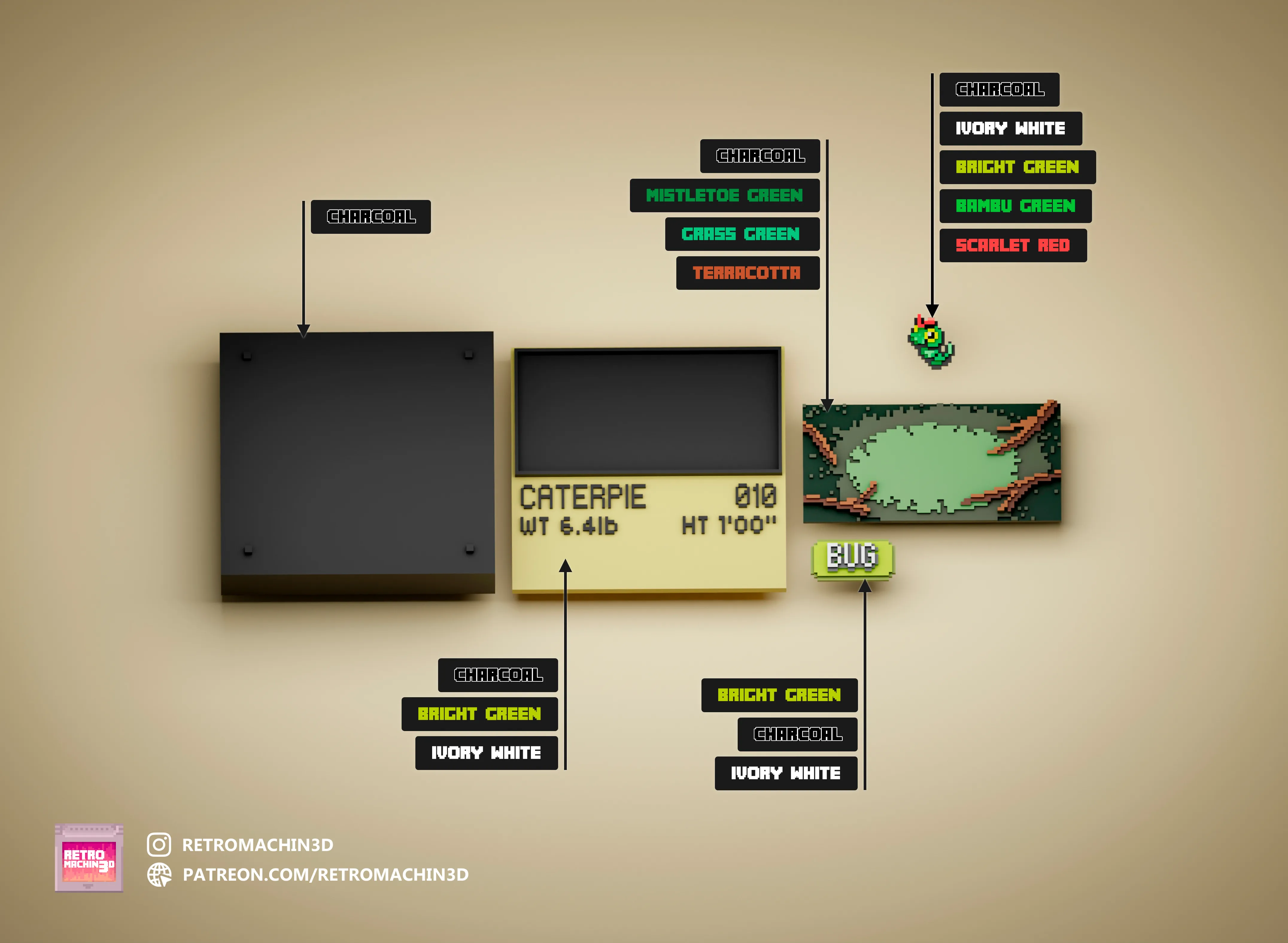 Caterpie color reference
