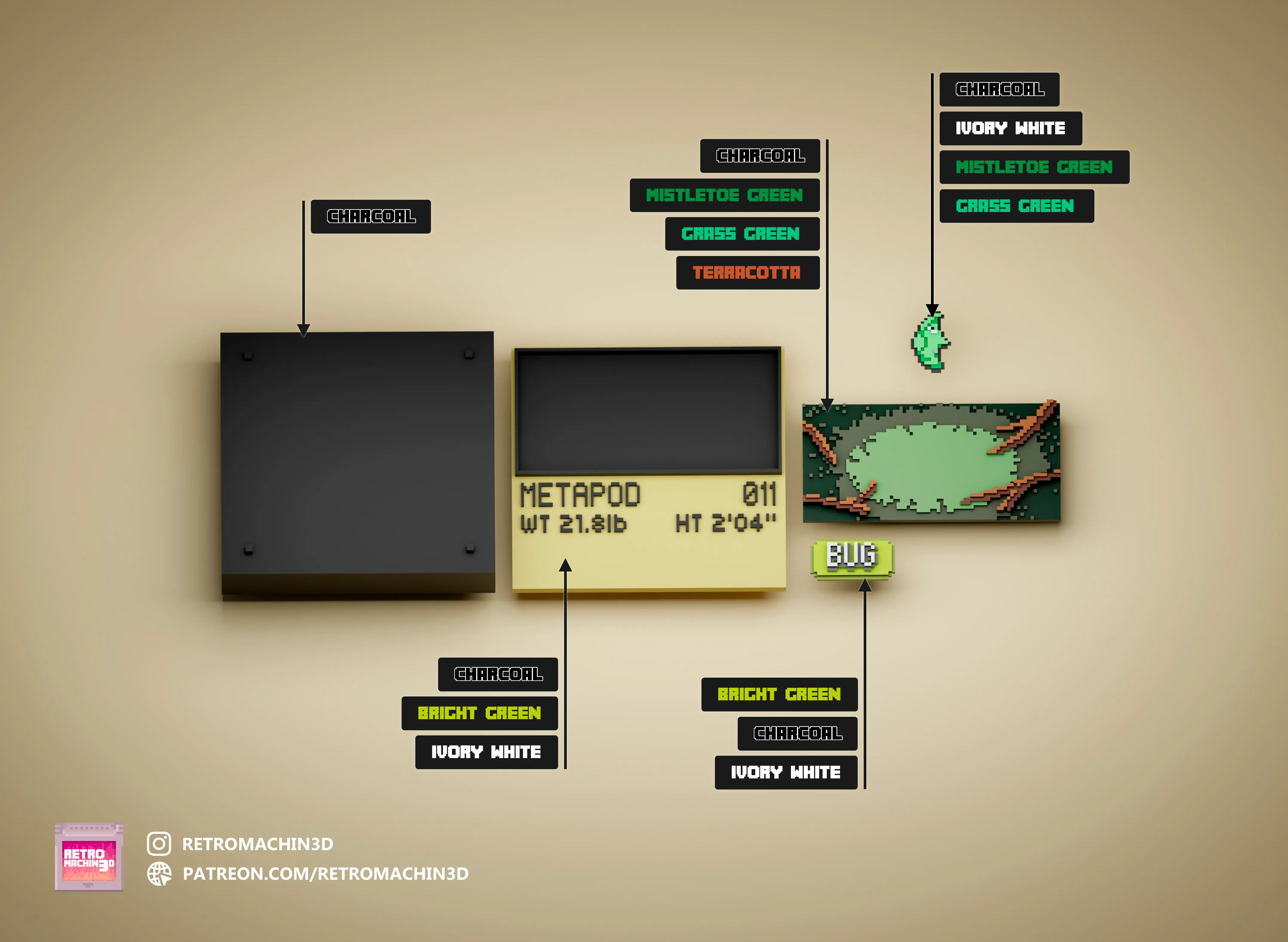 Metapod color reference