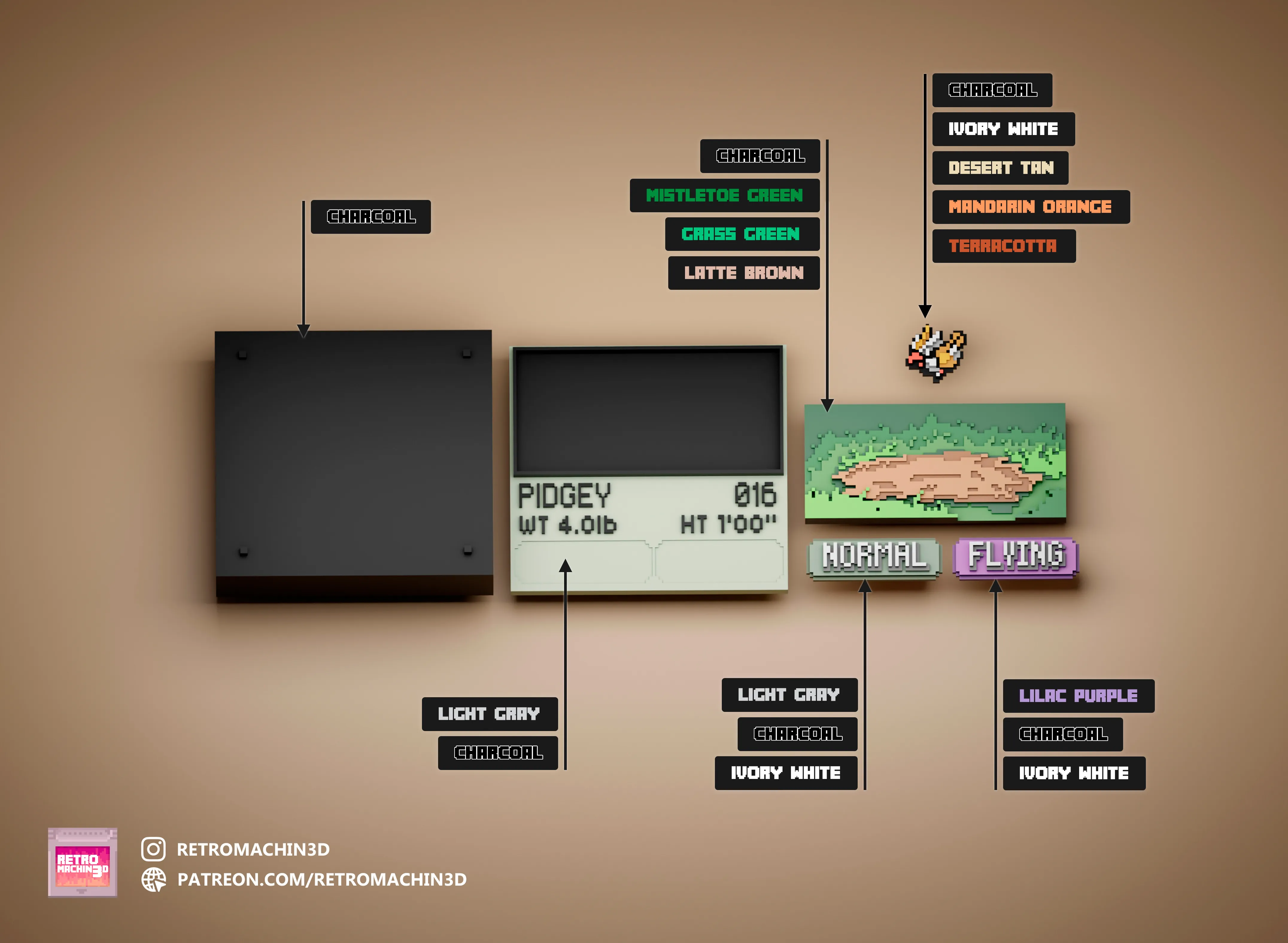 Pidgey color reference