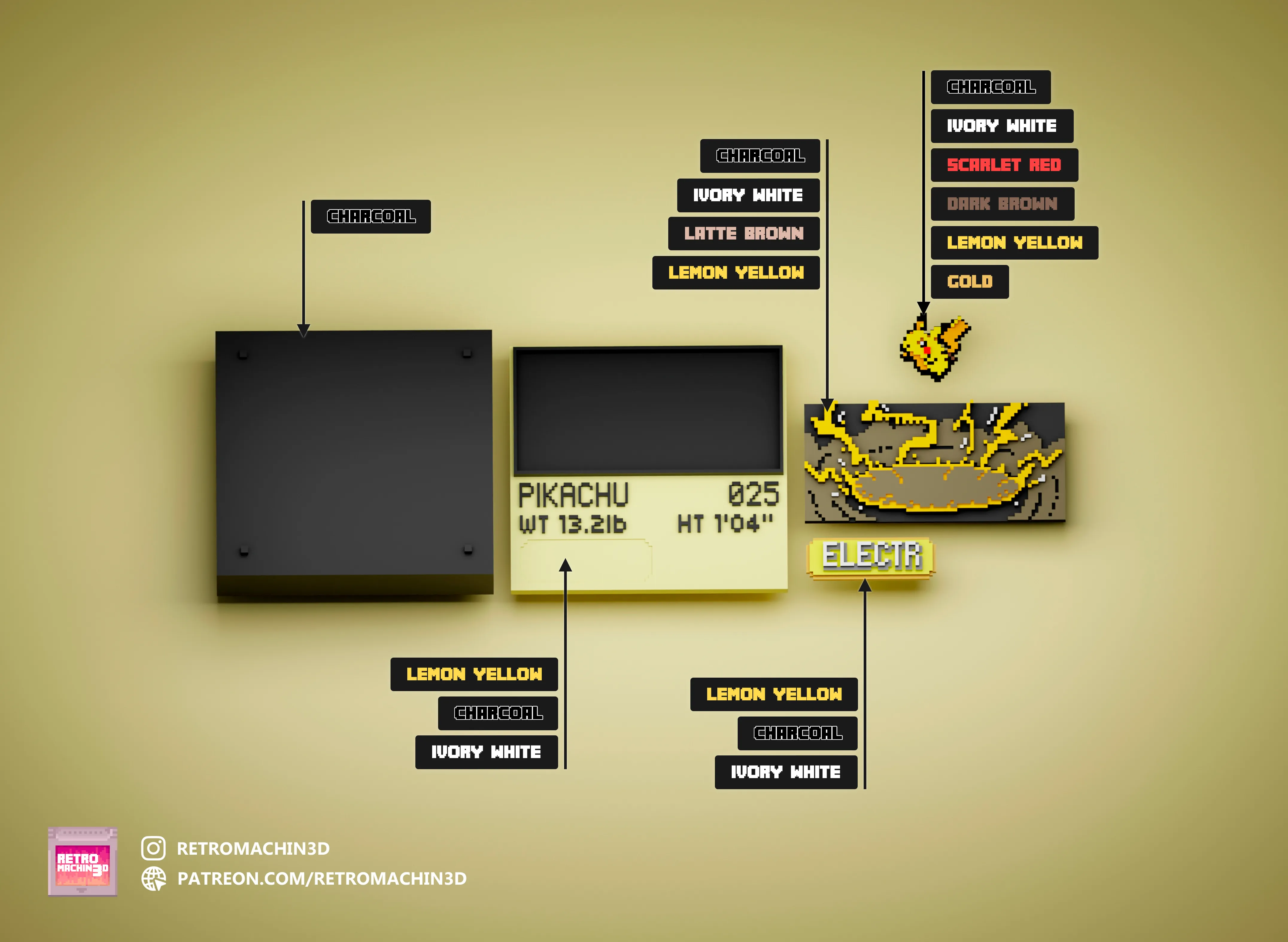 Pikachu color reference