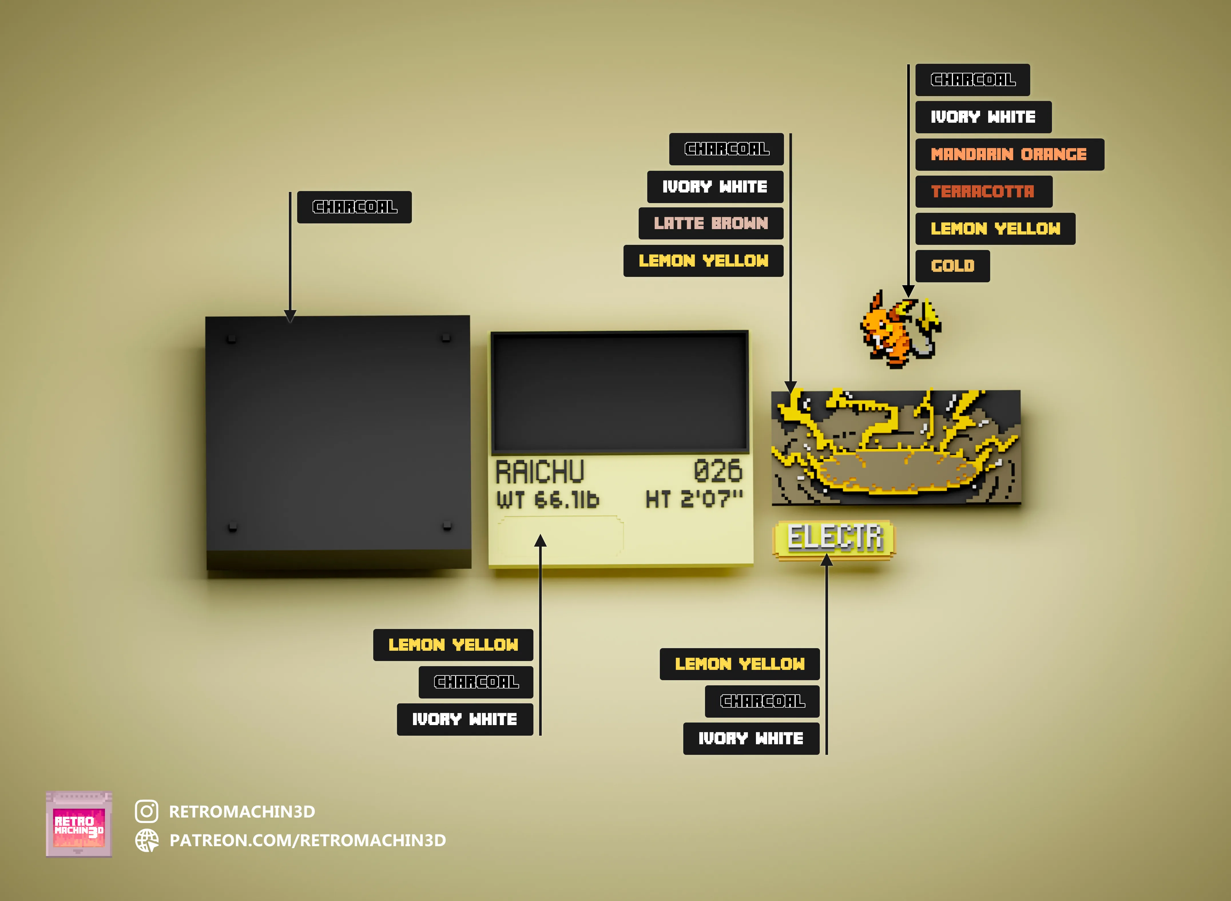Raichu color reference