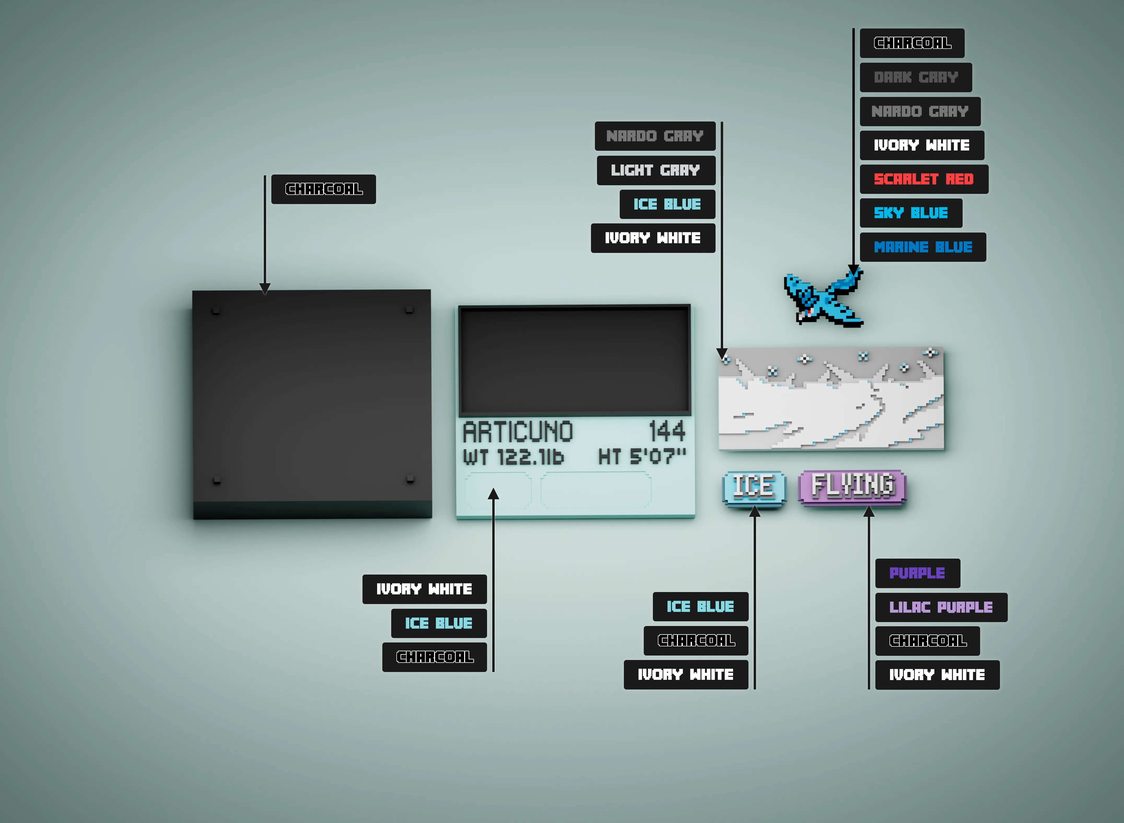 Articuno color reference