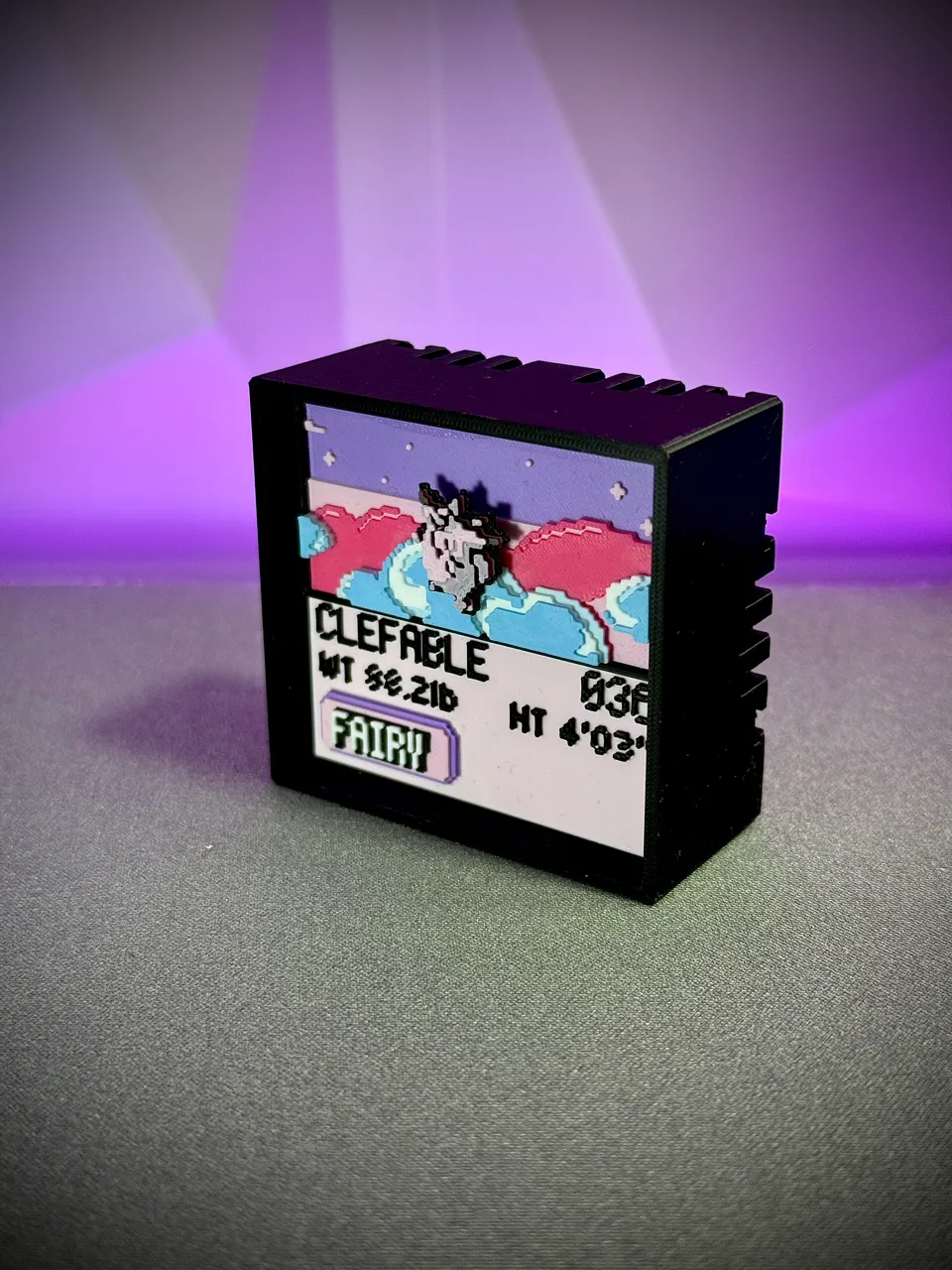 Clefable real printed model - angle view