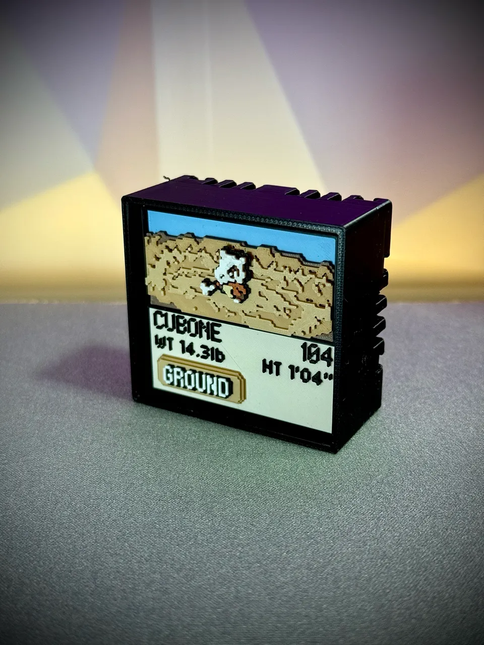 Cubone real printed model - angle view